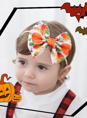 极速1PC Halloween Bows Elastic Hair Ties HeadPbands For Baby