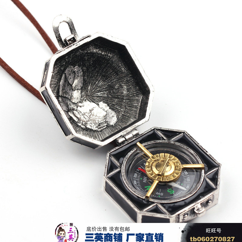 极速欧美项链野营l指南针求生伞绳 个性实用创意新款合金xl046