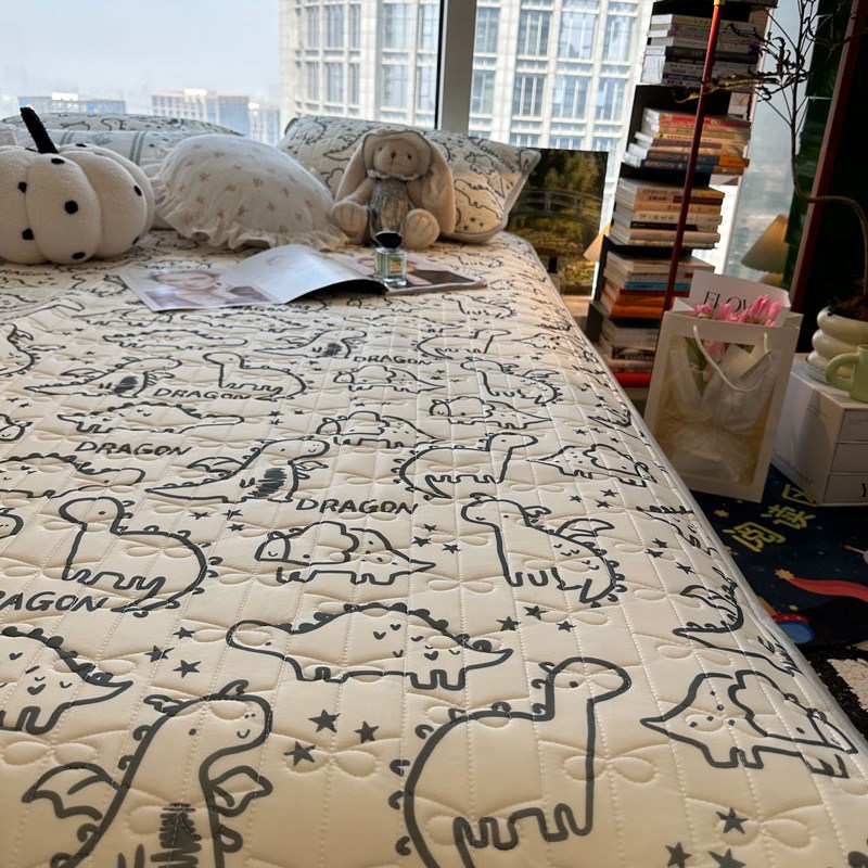 极速insd卡通小恐龙乳胶席三件套1.5m1.8可水洗空调夏凉席柔软学