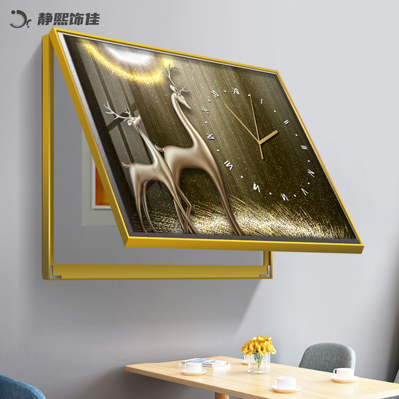 极速20b22年新款电表箱装饰画招财福鹿配电箱遮挡挂画轻奢创意带图片