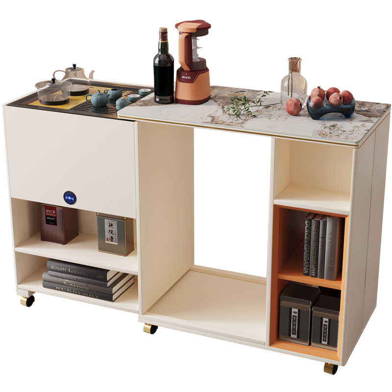 极速智能功夫茶桌家用可移动w伸缩茶台轻奢现代简约客厅岩板多功