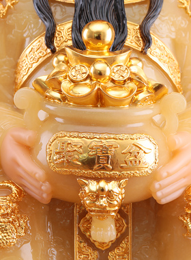 极速汉白玉文财神爷家用佛像w神像店铺公司用供奉贴金招财佛具装