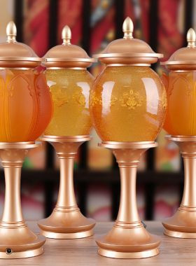 极速古法琉璃供具k家用供奉套装佛前供佛八吉祥供灯供果盘佛具用