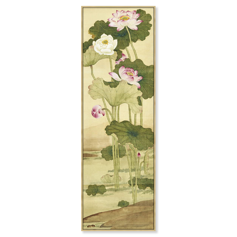 极速王图炳荷花j装饰画挂画国画古典油画布理发店卫生间励志办公图片