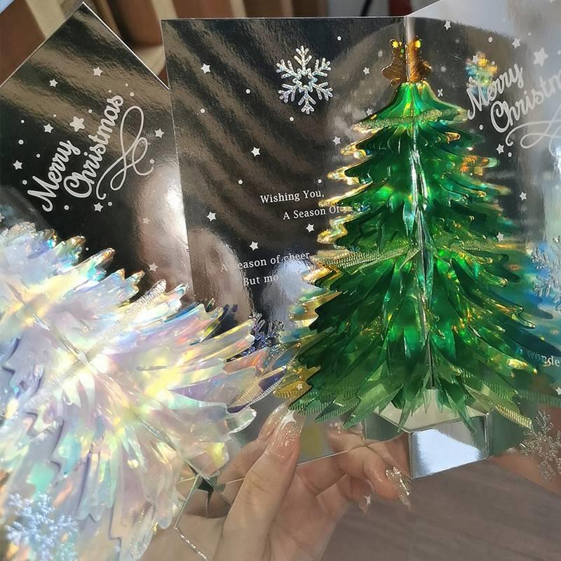 极速耶诞卡立体闪闪发m光耶诞树 高67939888卡级感di贺y定圣制小.