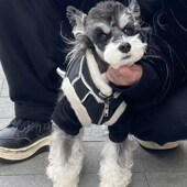 新品 k加厚潮牌皮毛一体机车夹克小型犬泰迪博美雪纳 狗狗衣服冬装