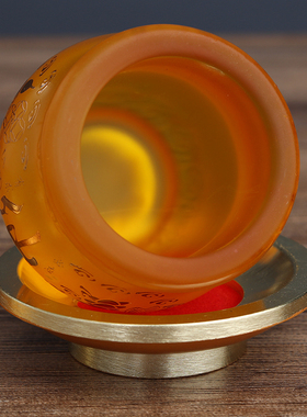 新品琉璃供水杯圣水杯家用佛堂供奉E仙家招财供佛杯敬神供杯贡杯