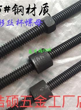 极速45#钢T型螺杆螺母梯形丝杆Tr16T20T22T25N-T60丝杠2米3米长t
