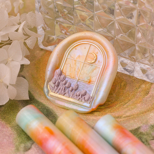 蜡粒手柄套装 s植物浮雕异形火漆印章章头 郁金香海岸 极速墨下