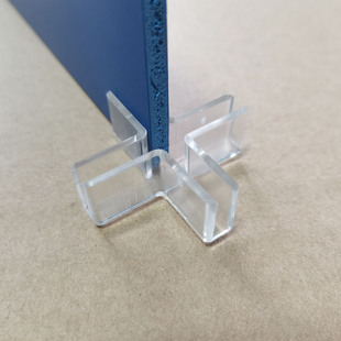 极速十字形固定夹槽分隔板组合夹连接夹K卡扣玻璃夹V扣透明L形塑