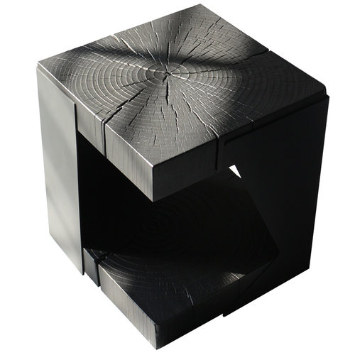 极速实木墩子侘寂风碳化原木桩凳子酒店民宿边角几床头.柜铁艺花