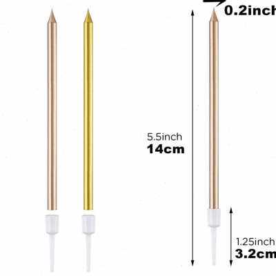 新品. 6 Pcs Long Thin Cake Candles Metallic BirSthday Candle