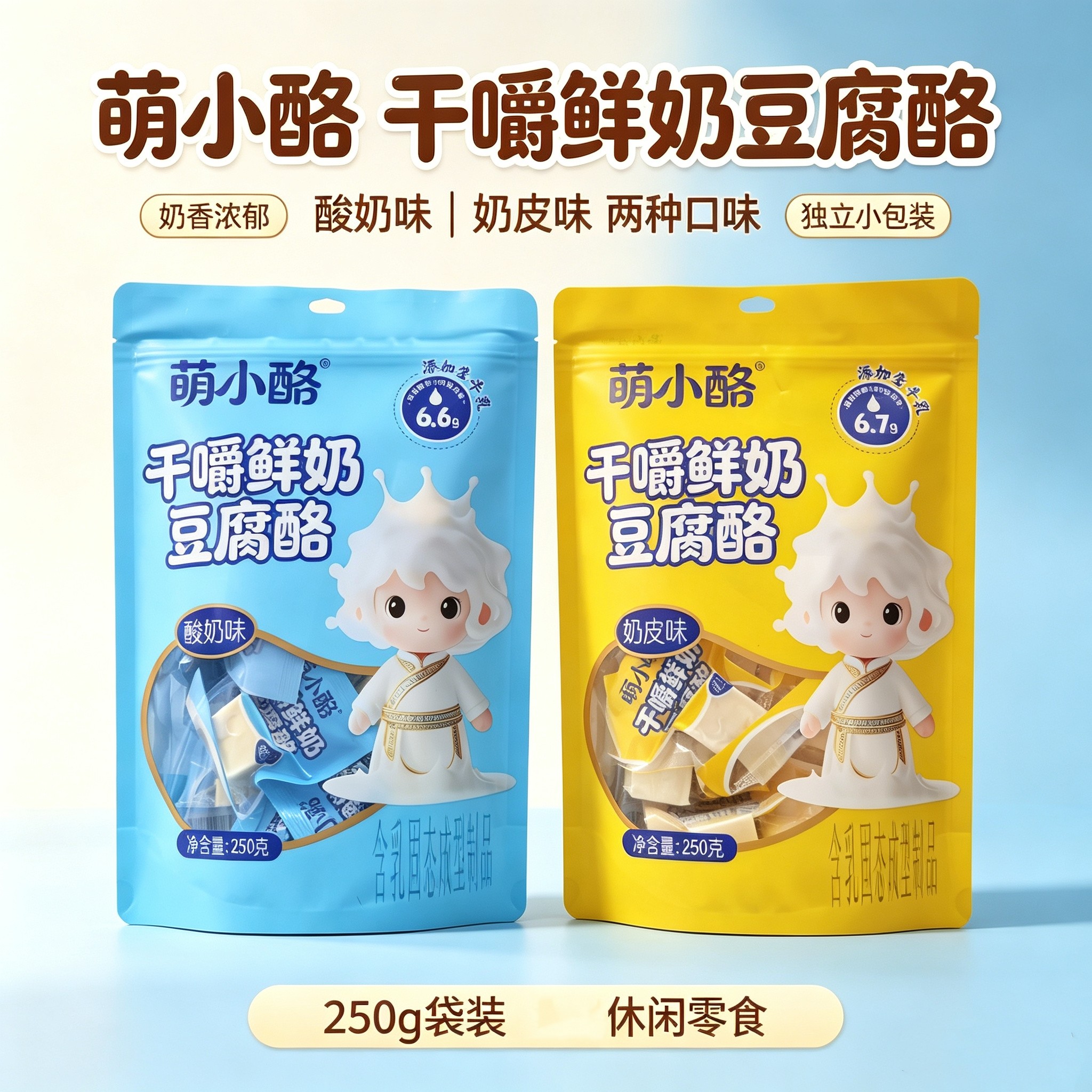 干嚼鲜奶豆腐酪枣香牛乳派萌小酪内蒙古特产奶食