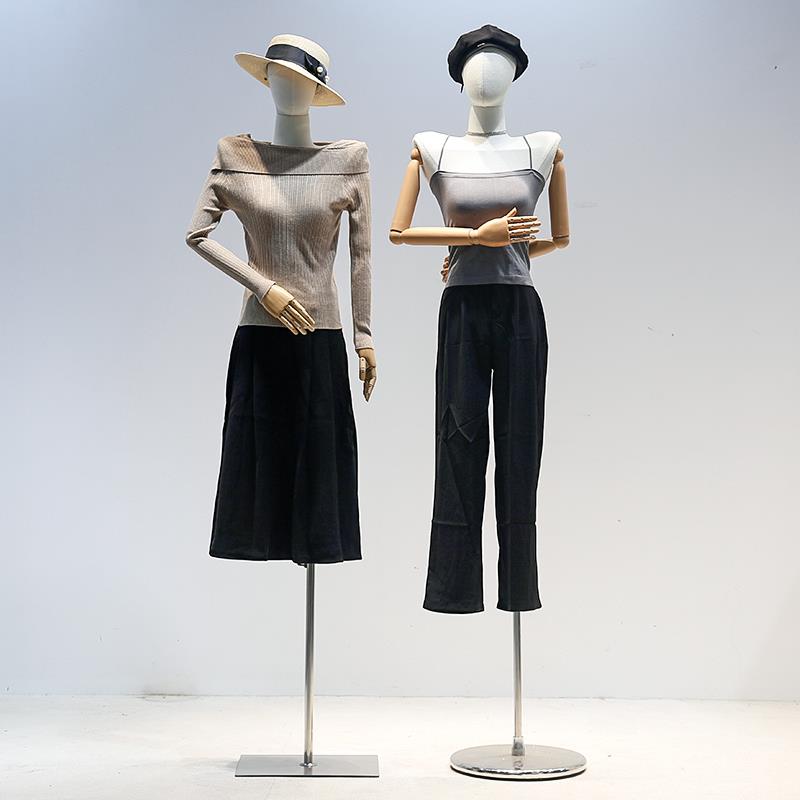韩版翘肩模特道具女装橱窗半全身假人台耸肩平肩服装店模特展示架