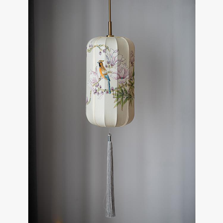 宋代美学新中式手绘复古卧室床头灯中国风民宿茶楼过道灯笼吊灯