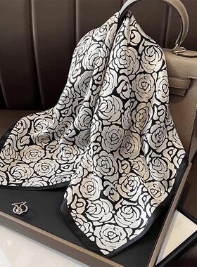 【粉丝专享】百搭玫瑰70*70方巾搭西装披肩小方巾围巾丝巾气质