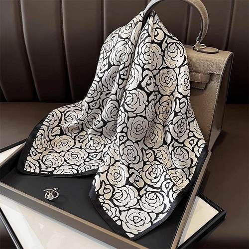 【粉丝专享】百搭玫瑰70*70方巾搭西装披肩小方巾围巾丝巾气质