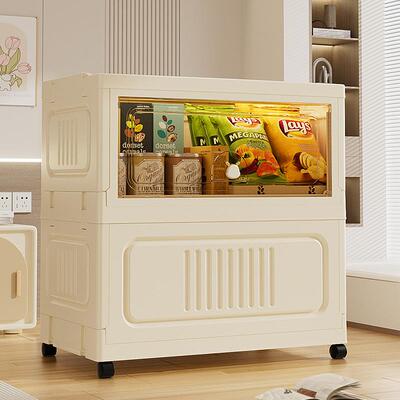 跨境玩具收纳箱大容量家用折叠带盖收纳筐衣服整理箱滑轮带盖箱子