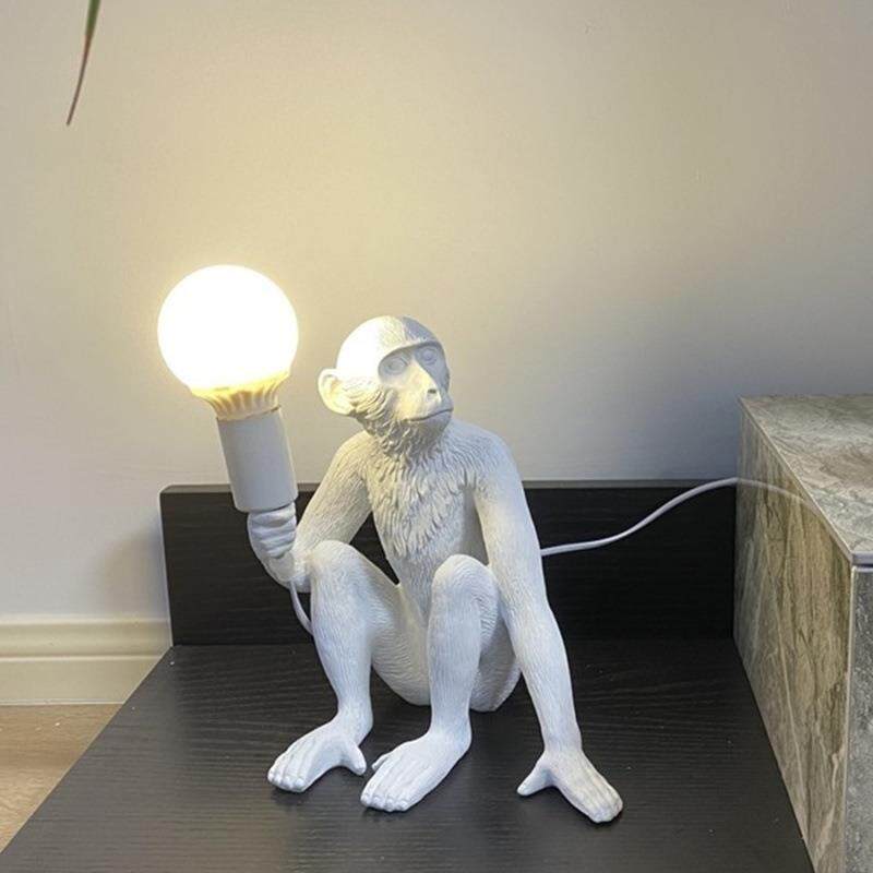 北欧树脂麻绳猴子壁灯儿童房酒吧餐厅走廊装饰灯动物猴子吊灯