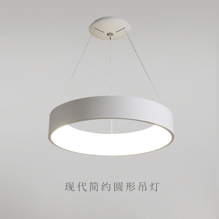 简约现代客厅白色按钮式家用创意个性灯简约艺术led吊灯北欧环形