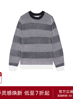 [秋季新品] Obey 灰色提花格纹男士套头毛衣REVOLVE男装冬季保暖