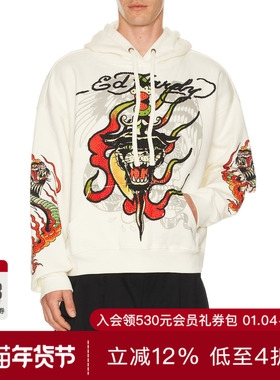 Ed Hardy PANTHER FLAME 连帽衫 休闲时尚潮流男REVOLVE  白色