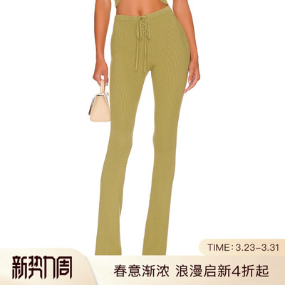 Camila Coelho Artemis Lace Up Knit Pantrevolve时尚小众新款