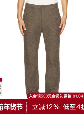 Marine Layer SATURDAY 斜纹棉布长裤 休闲时尚潮流男REVOLVE  棕
