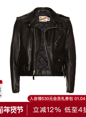 Schott PERFECTO 皮夹克 休闲时尚潮流男REVOLVE  黑色