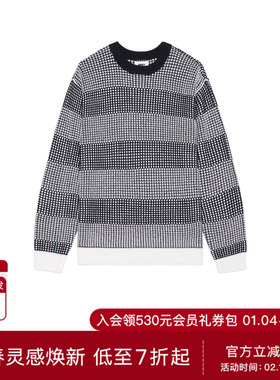 [秋季新品] Obey 灰色提花格纹男士套头毛衣REVOLVE男装冬季保暖