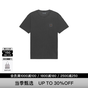 標(biāo)志口袋T恤深灰色簡約風(fēng)格 Carhartt 工裝 男裝 WIP REVOLVE