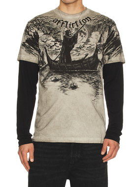 Affliction T恤 休闲时尚潮流男REVOLVE  黑色