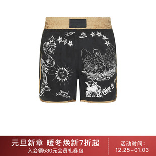 潮流男REVOLVE Jungles 休闲时尚 短裤 黑色 SCRIBBLES