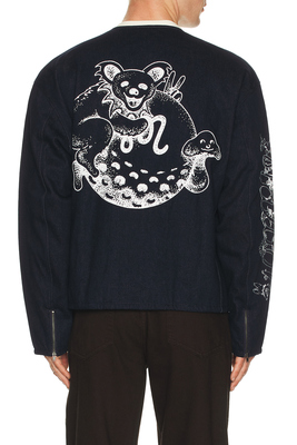 Malbon Golf 夹克 休闲时尚潮流男REVOLVE  蓝色冬季保暖