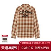 衬衫 REVOLVE Amiri 巧克力色破洞法兰绒休闲嘻哈长袖 秋季 新品