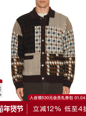Obey PATCHWORK 开衫 休闲时尚潮流男REVOLVE  棕色冬季保暖
