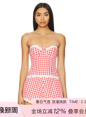 MAJORELLE PEGGY BUSTIER 上装 休闲时尚潮流REVOLVE  红色