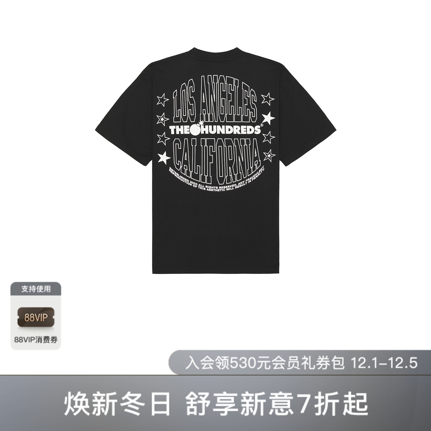 The Hundreds T恤 休闲时尚潮流男REVOLVE  黑色