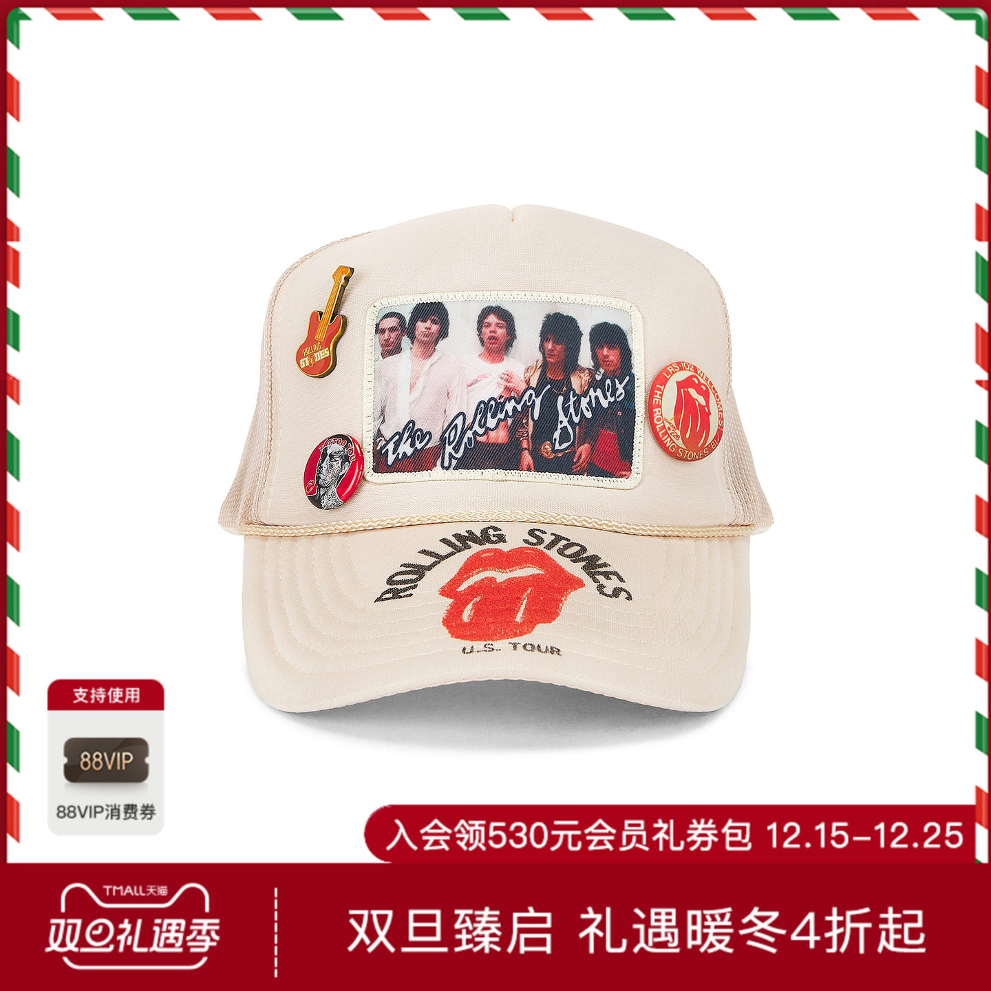 Madeworn ROLLING STONES 卡车司机帽 休闲时尚潮流男REVOLVE  奶