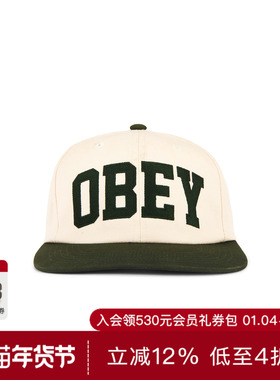 Obey COLLEGIATE 后扣帽 休闲时尚潮流男REVOLVE  奶油色