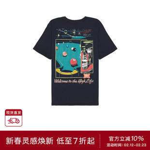 Junk Food Miller啤酒广告图案印花短袖黑色T恤美式复古REVOLVE