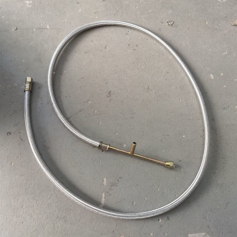 白色钢丝编织气表管10内扣表管气压表管气刹配件农机配件拖拉机