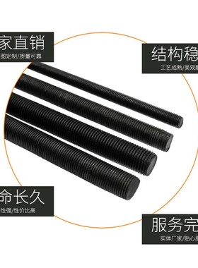 高强度黑色8.8级细牙丝杆牙条幼牙螺杆M8M10M12M14M16M1820*1*1.5