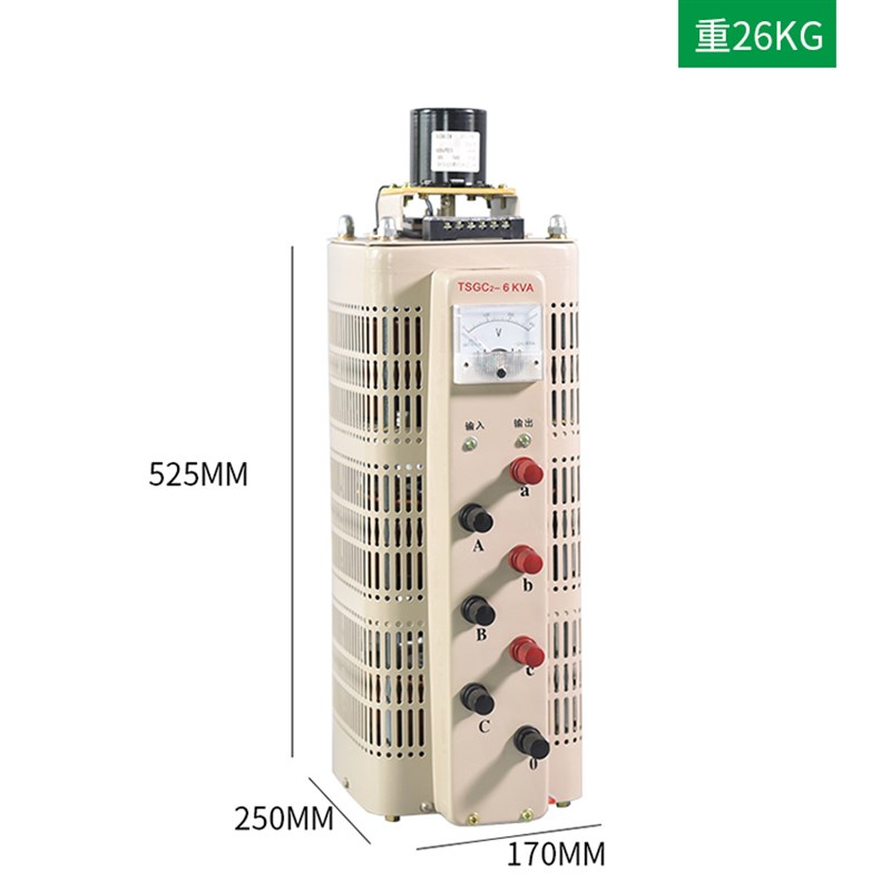 电动三相调压器6KW接触式38u0V交流电源TESGC2-6KVA可调节变压器