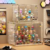 日本SA盲盒收纳展示架亚克力透明泡泡玛特大容量阶梯式 手办收纳盒