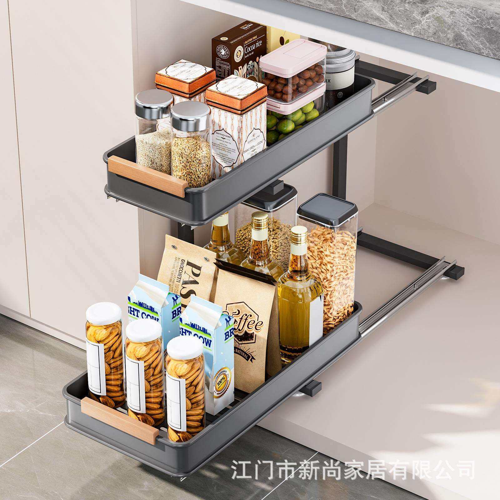 跨境厨房抽拉式置物架免打孔深柜下水槽储物篮橱柜内调味料收纳架,农机/农具/农膜,播种栽苗器/地膜机,淘宝优惠券,粉丝福利购,淘宝优惠卷