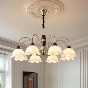 法式复古风吊灯中古风客厅餐厅主灯浪漫南洋美式实木民宿卧室吊灯