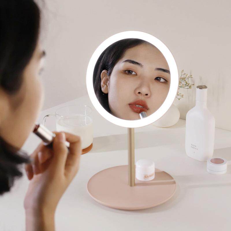 MUID旅行美妆镜台灯led折叠收纳化妆镜口袋镜带灯便携随身小镜子