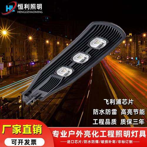 led路灯头100W 市政工程路灯 户外防水小区庭院新农村 挑臂道路灯