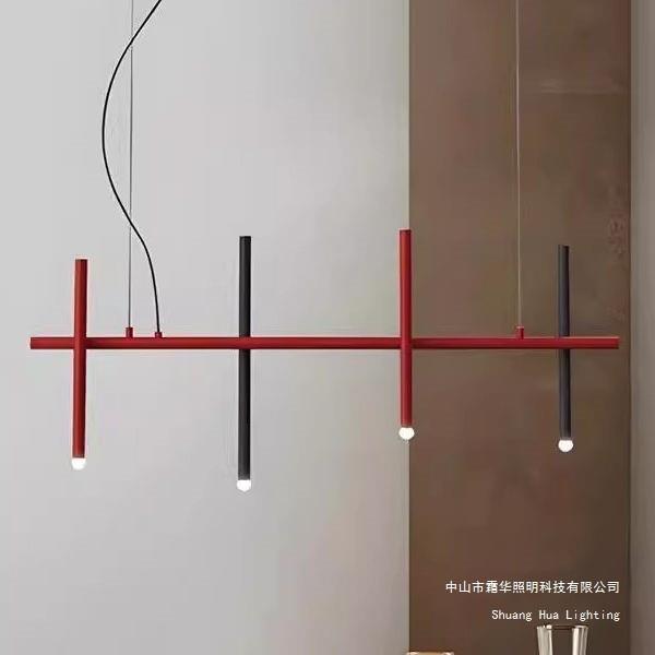 北欧极简餐厅餐桌高端设计师吊灯创意个性一字长条店铺吧台前台灯